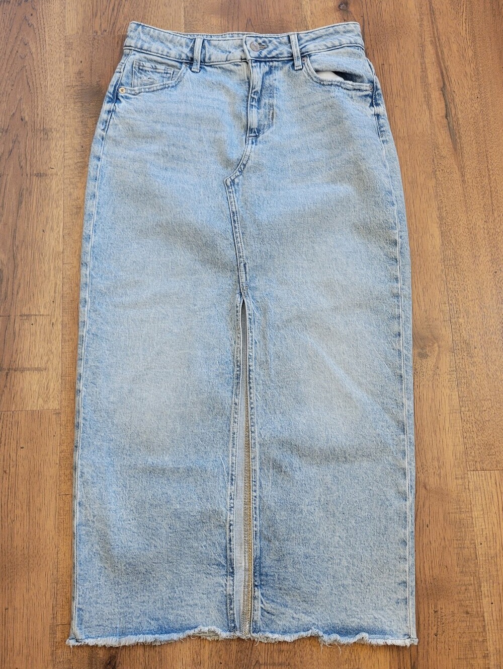 Light Blue Denim Midi Skirt - Women Jeans